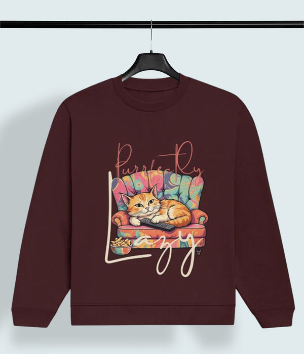 Purrfectly Lazy Cat – Premium Women's Sweatshirt