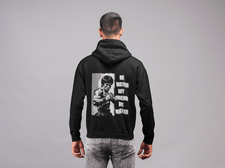 Be Water – Martial Arts Icon Men’s Black Hoodie | Motivational Streetwear - Entitee