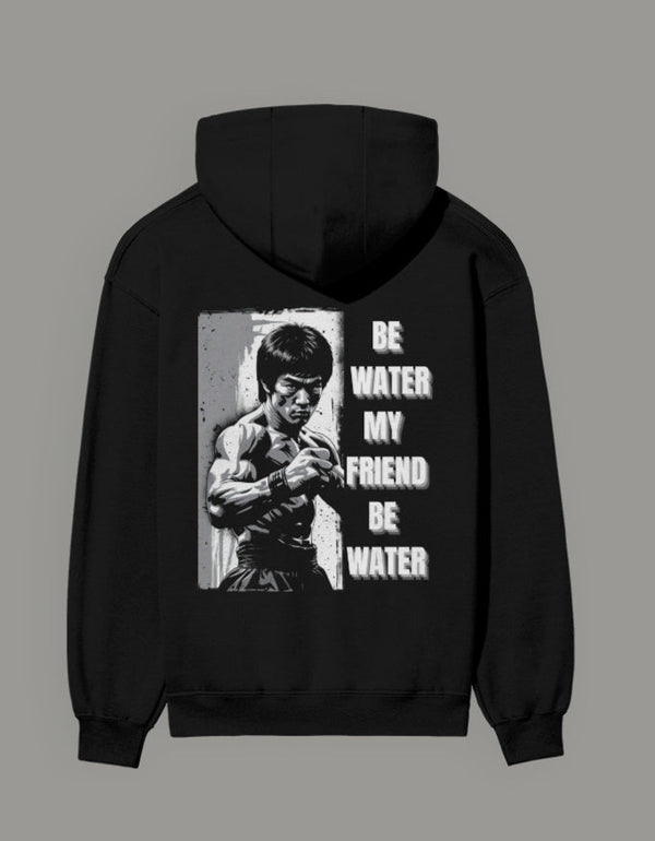 Be Water – Martial Arts Icon Men’s Black Hoodie | Motivational Streetwear - Entitee