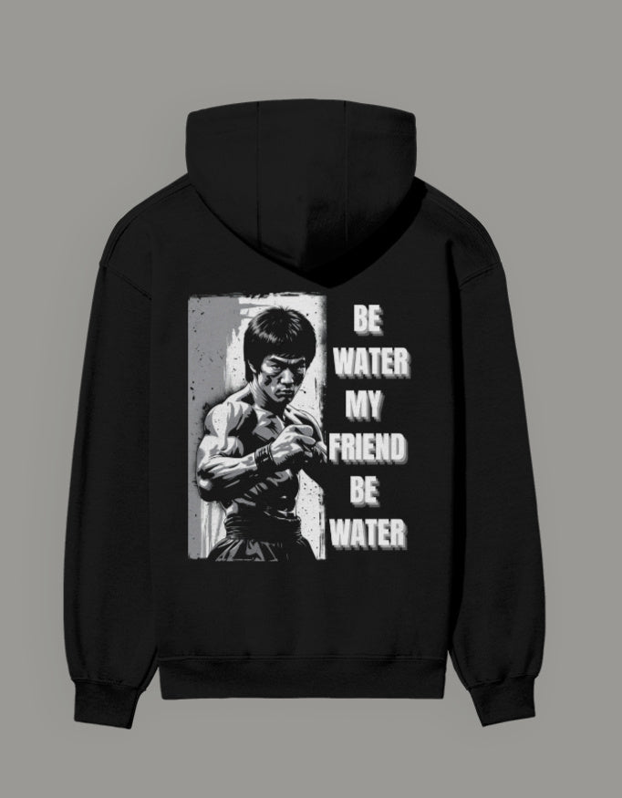 Be Water – Martial Arts Icon Men’s Black Hoodie | Motivational Streetwear - Entitee