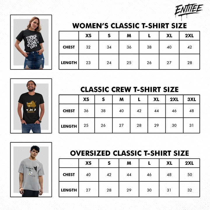 Bikers Don’t Go Grey Classic Crew – Unisex Oversized Moto Skull Tee - Entitee