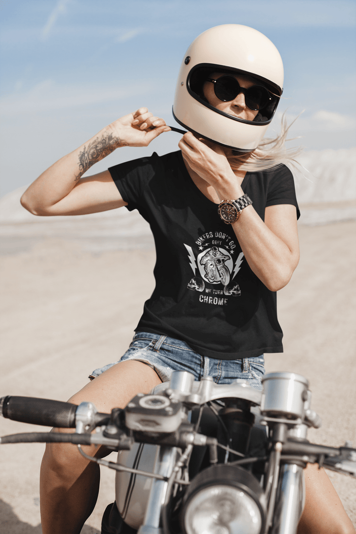 Bikers Don’t Go Grey Classic Crew – Unisex Oversized Moto Skull Tee - Entitee