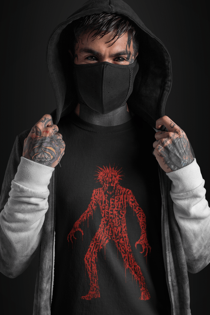 BLOOD INK DEMON Classic Crew – Unisex Dripping Horror Typography Tee - Entitee