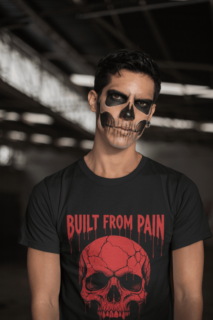 Built From Pain Classic Crew – Unisex Oversized Skull Tee - Entitee