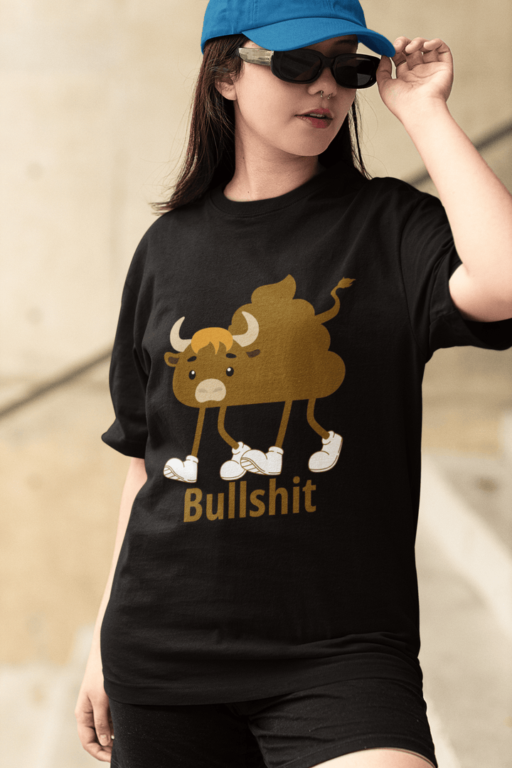 Bullshit Cartoon Funny Graphic Tee | Unisex Oversized & Classic Crews - Entitee