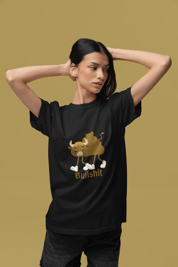 Bullshit Cartoon Funny Graphic Tee | Unisex Oversized & Classic Crews - Entitee