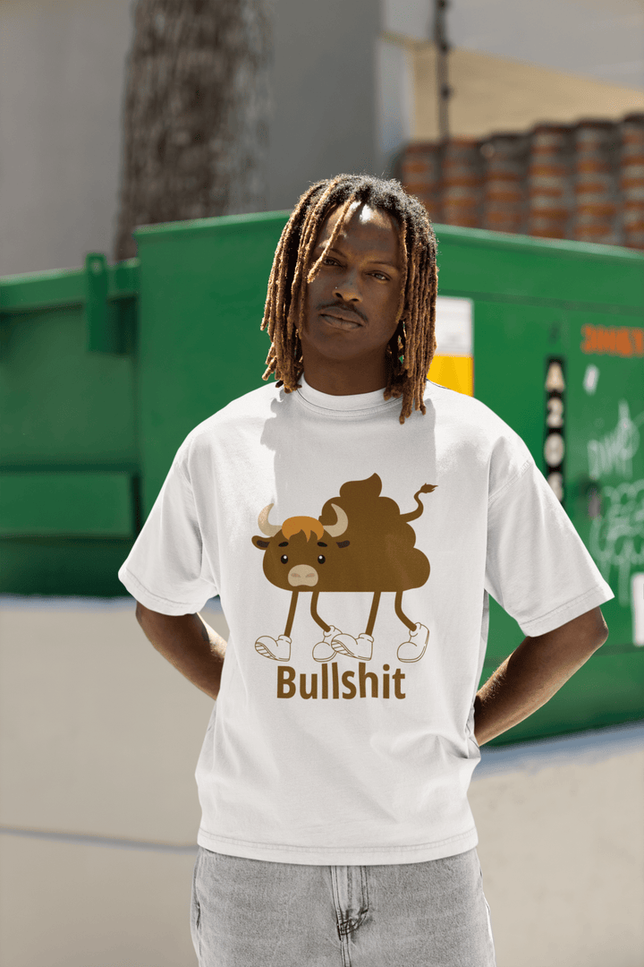 Bullshit Cartoon Funny Graphic Tee | Unisex Oversized & Classic Crews - Entitee