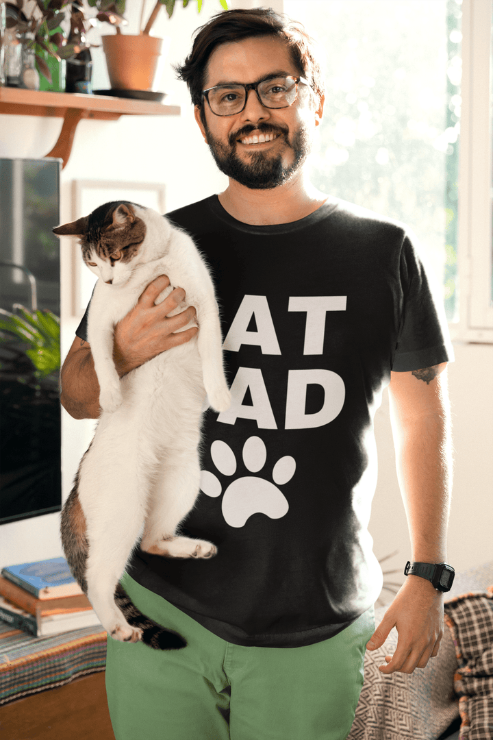 Cat Dad Classic Crew – Unisex Oversized Paw Print Tee - Entitee