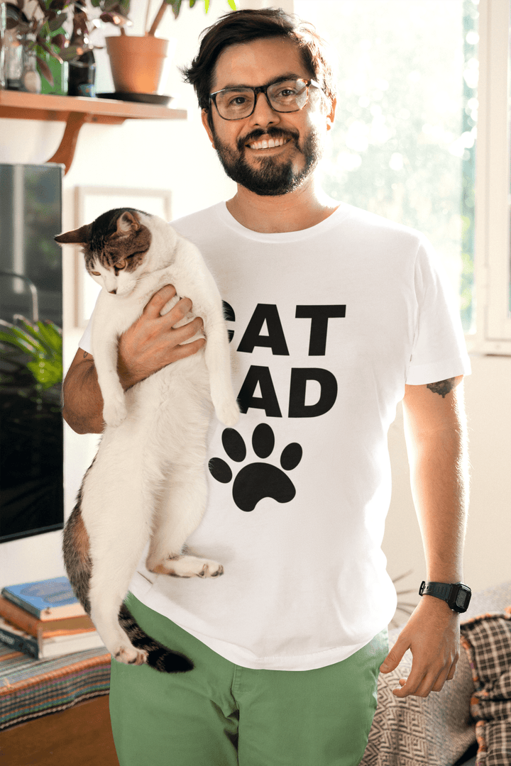 Cat Dad Classic Crew – Unisex Oversized Paw Print Tee - Entitee