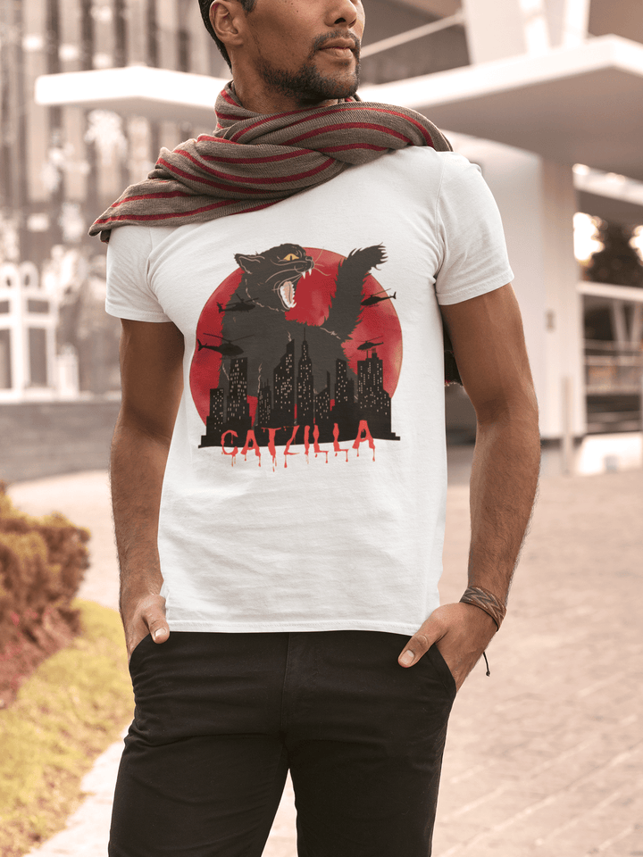 CATZILLA Classic Crew – Unisex Oversized Giant Cat City Tee - Entitee
