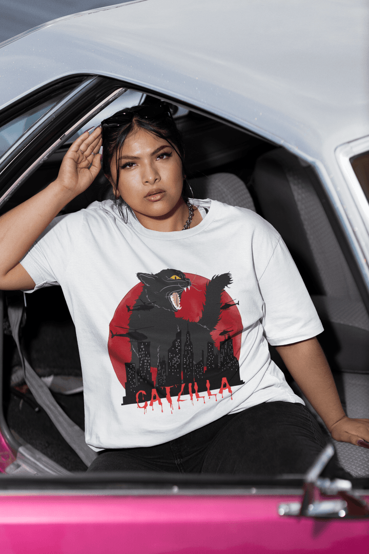 CATZILLA Classic Crew – Unisex Oversized Giant Cat City Tee - Entitee