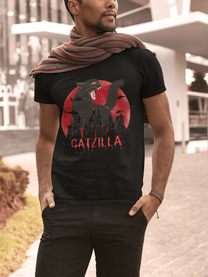 CATZILLA Classic Crew – Unisex Oversized Giant Cat City Tee - Entitee