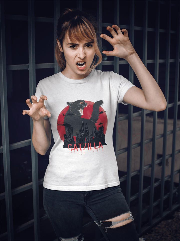 CATZILLA Classic Crew – Unisex Oversized Giant Cat City Tee - Entitee