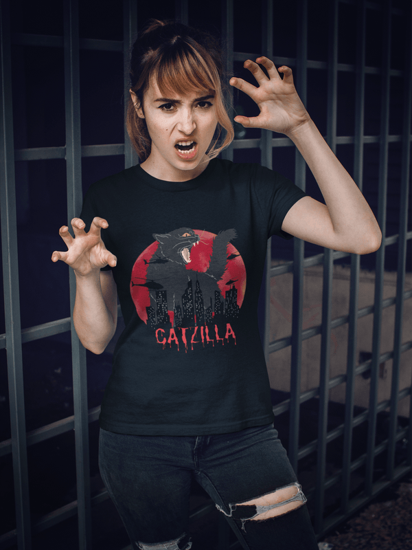CATZILLA Classic Crew – Unisex Oversized Giant Cat City Tee - Entitee