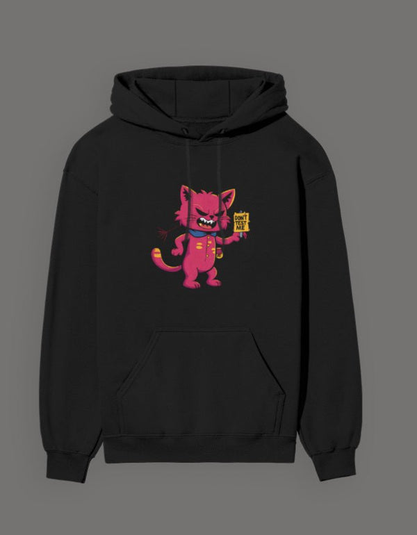 Don’t Test Me Angry Cat Graphic Hoodie - Entitee