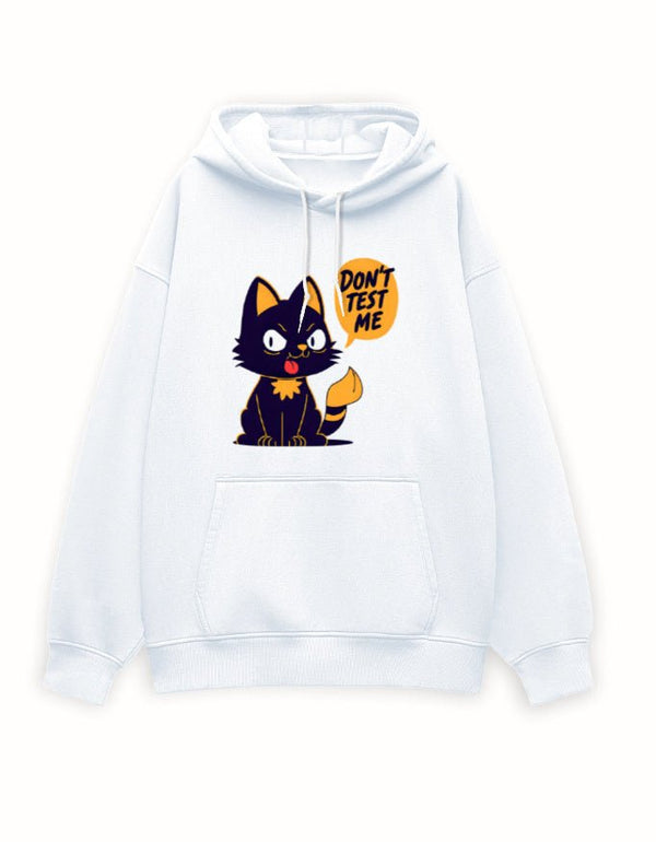 Don’t Test Me Cartoon Cat Oversized Men’s Hoodie - Entitee