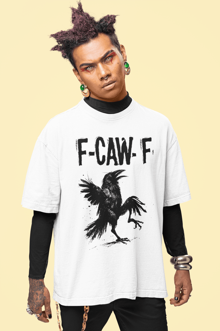 F - Caw - F Rebel Crow | Bold Graphic Unisex Oversized and Classic Crews - Entitee