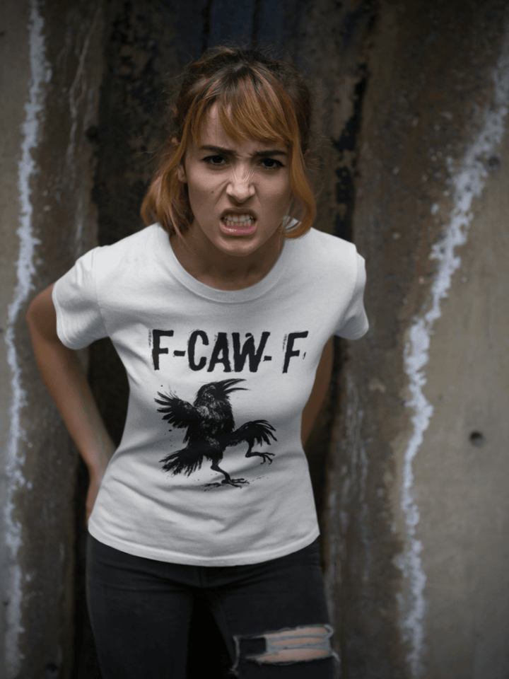 F - Caw - F Rebel Crow | Bold Graphic Unisex Oversized and Classic Crews - Entitee