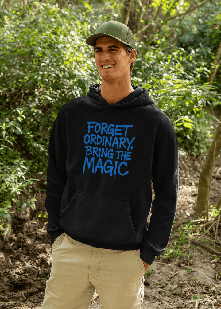 Forget Ordinary Bring the Magic – Drip Letter Men’s Black Hoodie - Entitee