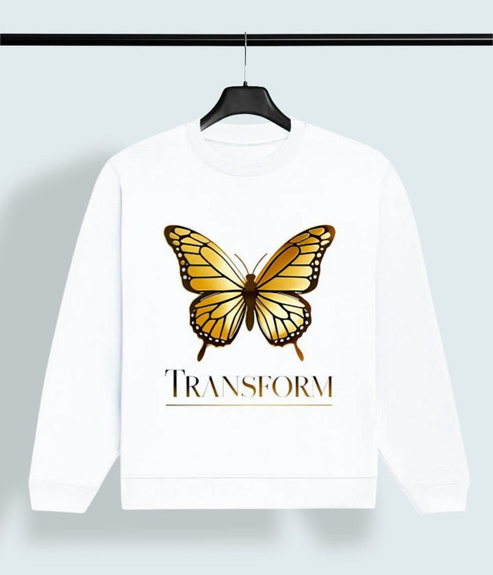 Gold Monarch Butterfly TRANSFORM Sweatshirt – Men’s Motivational Statement Wear - Entitee