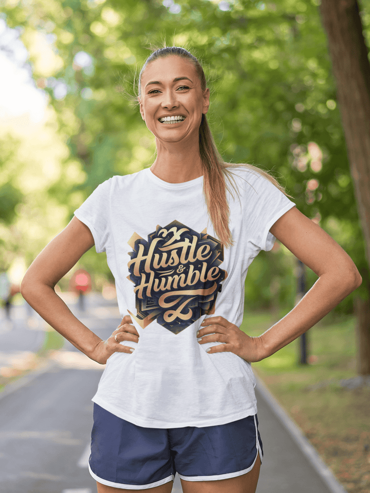 Hustle & Humble T-Shirt - Motivational Quote Tee for Success Seekers - Entitee