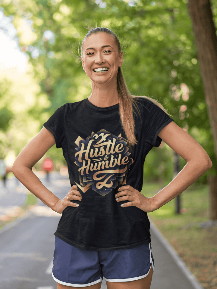 Hustle & Humble T-Shirt - Motivational Quote Tee for Success Seekers - Entitee
