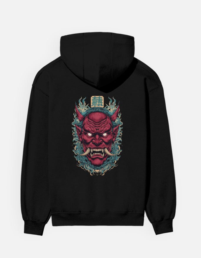 Infernal Demon King Mask – Japanese Streetwear Men’s Hoodie - Entitee