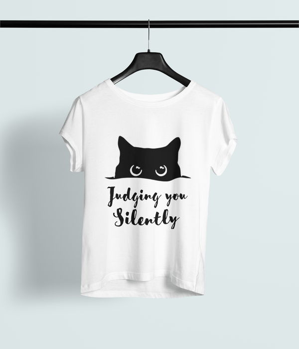 Judging You Silently Cat Tee - Perfect Gift for Cat Lovers - Entitee