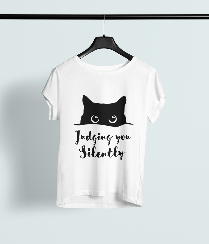Judging You Silently Cat Tee - Perfect Gift for Cat Lovers - Entitee