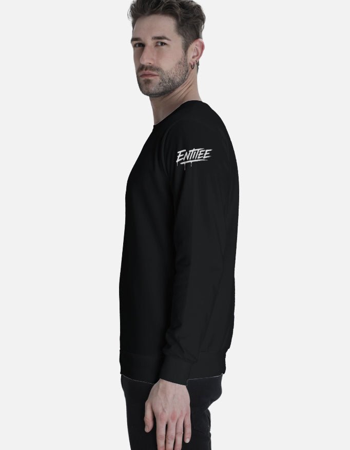 Minimalist Chalk Stick Figure Bench Sweatshirt – Men’s Playful Sketch Art Top - Entitee