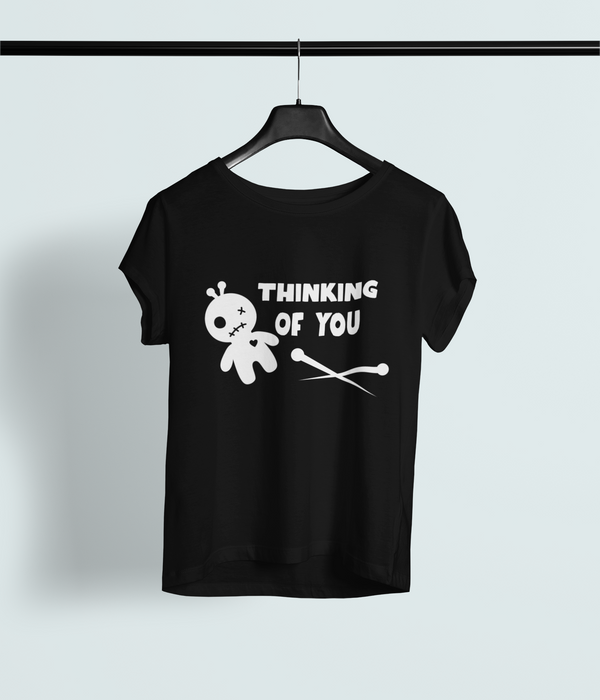 Thinking of You Tee – Cute Voodoo Doll Humor Shirt