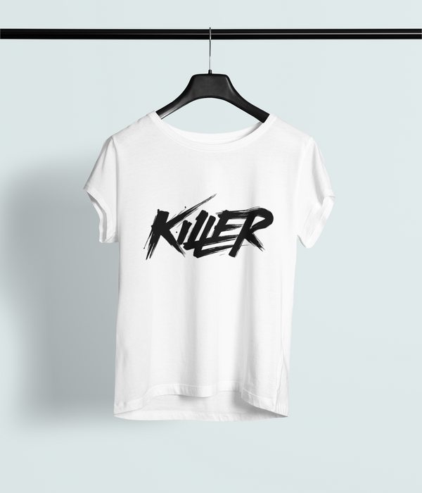 KILLER Graffiti Crewneck – Bold Hand-Painted Oversized Unisex T-shirt