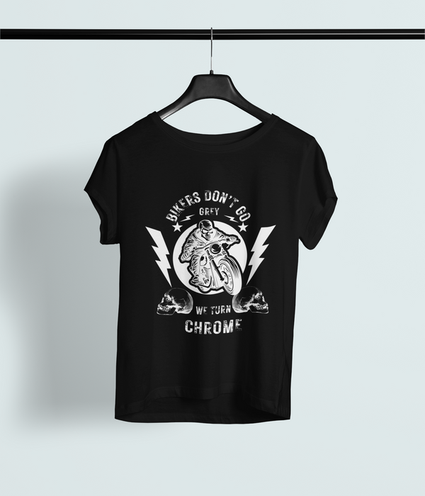 Biker Skull Graphic Tee - Oversized Crewneck Motorbike Shirt by ENTITEE