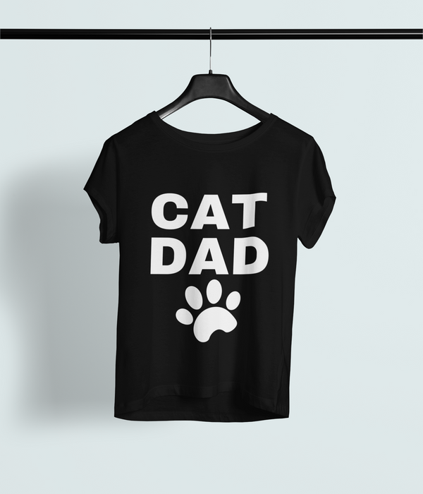 Cat Dad Paw Print Tee – Unisex Oversized Classic Crew for Cat Lovers