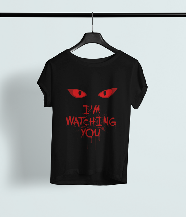 I’m Watching You Classic Crew – Unisex Red Eyes Horror Tee