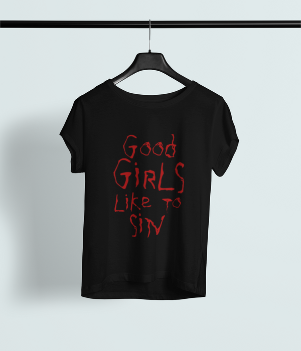 Good Girls Like To Sin–Red Graffiti Streetwear (Unisex,Oversized & Fit)