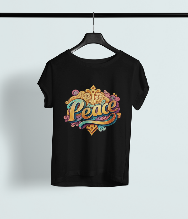 Groovy Peace Vibes Design – Colorful Boho Typography Art