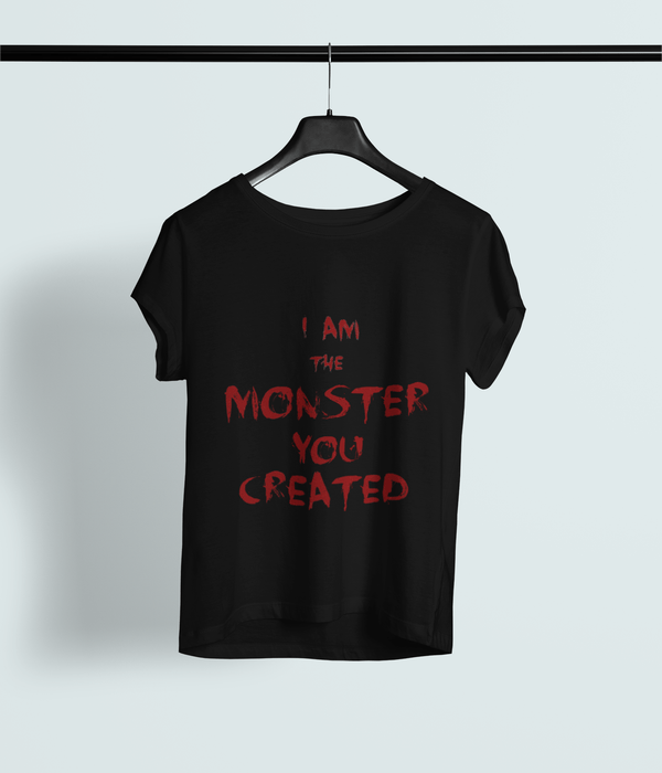 MONSTER YOU CREATED Classic Crew – Unisex Graffiti Horror Quote Tee - Entitee