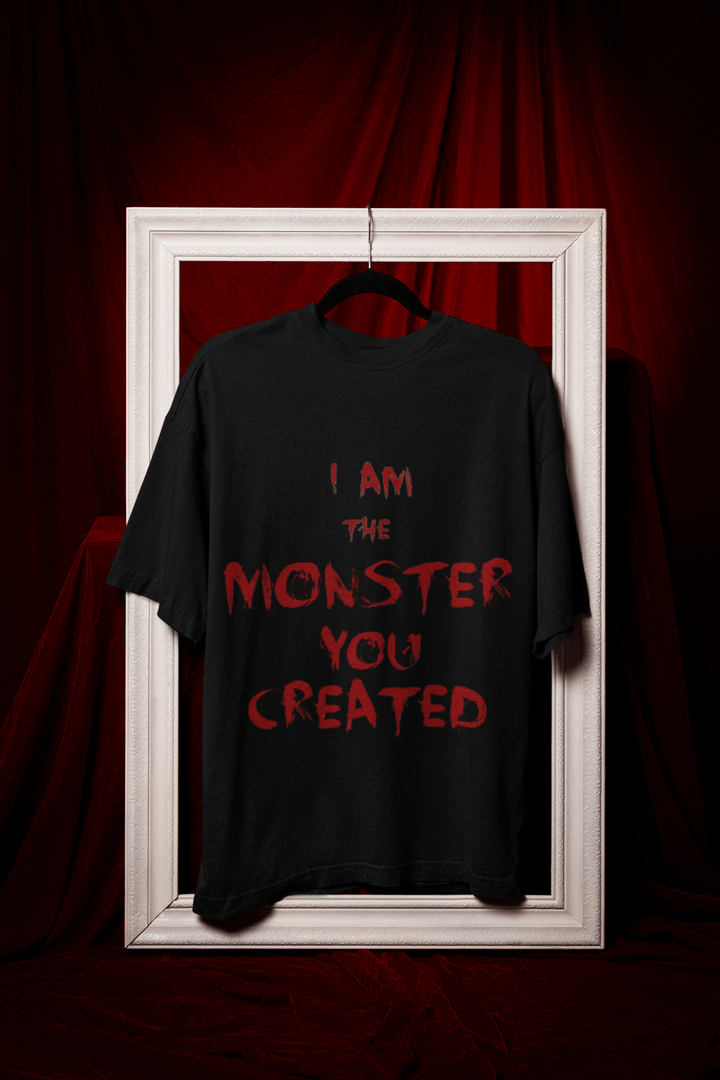 MONSTER YOU CREATED Classic Crew – Unisex Graffiti Horror Quote Tee - Entitee