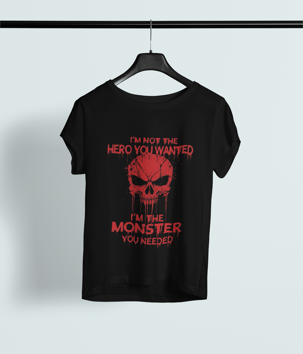 Monster You Needed Classic Crew – Unisex Horror Hero Skull Tee - Entitee
