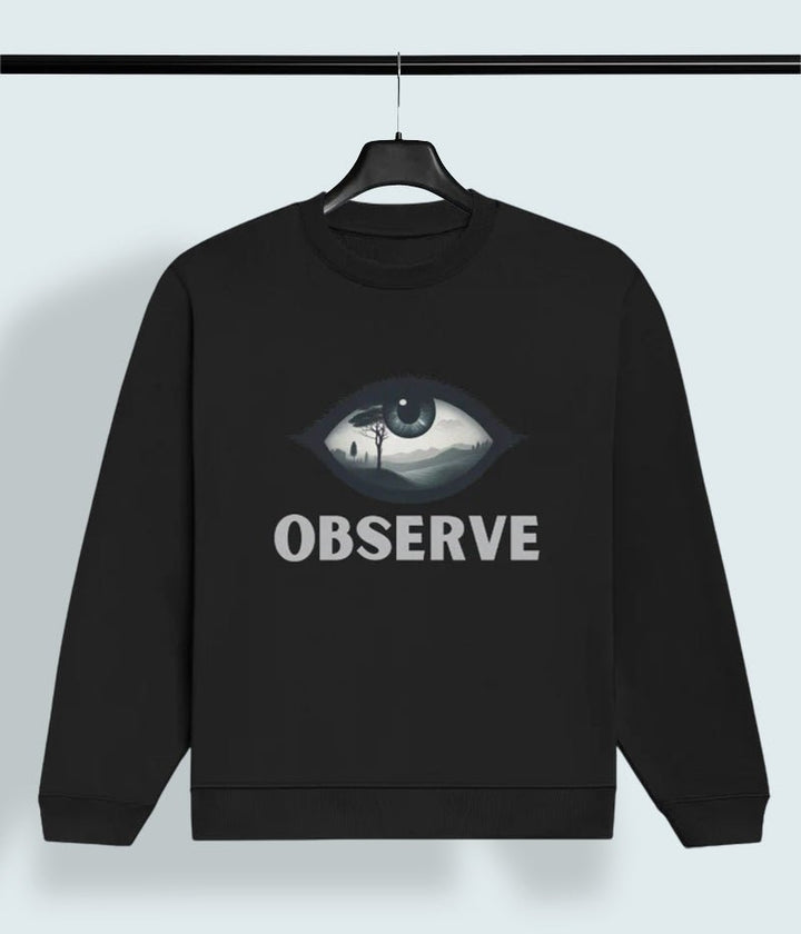 Observe Monochrome Eye – Graphic Women's Sweatshirt - Entitee