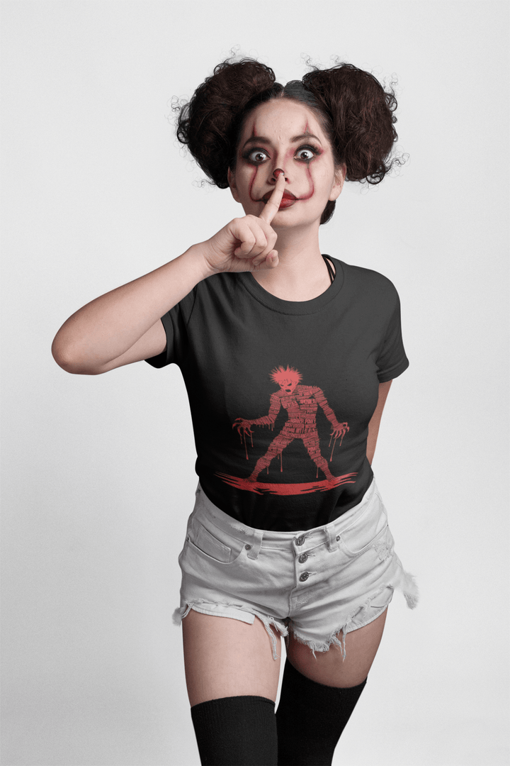 REFLECTED HORROR Classic Crew – Unisex Horror Typography Mirror Tee - Entitee