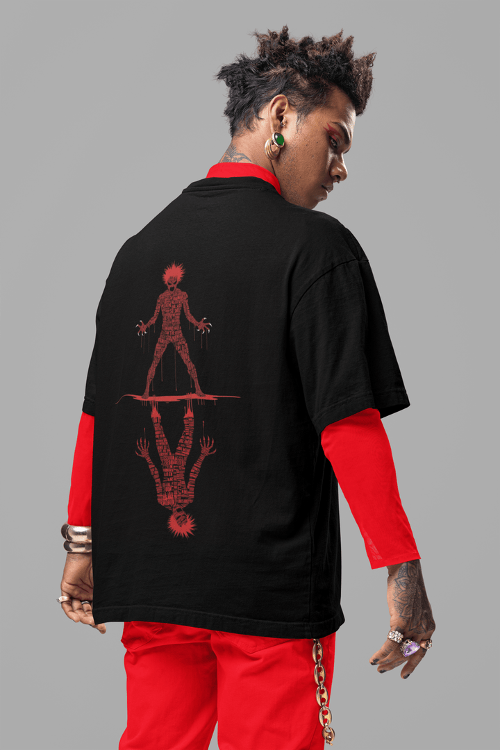 REFLECTED HORROR Classic Crew – Unisex Horror Typography Mirror Tee - Entitee