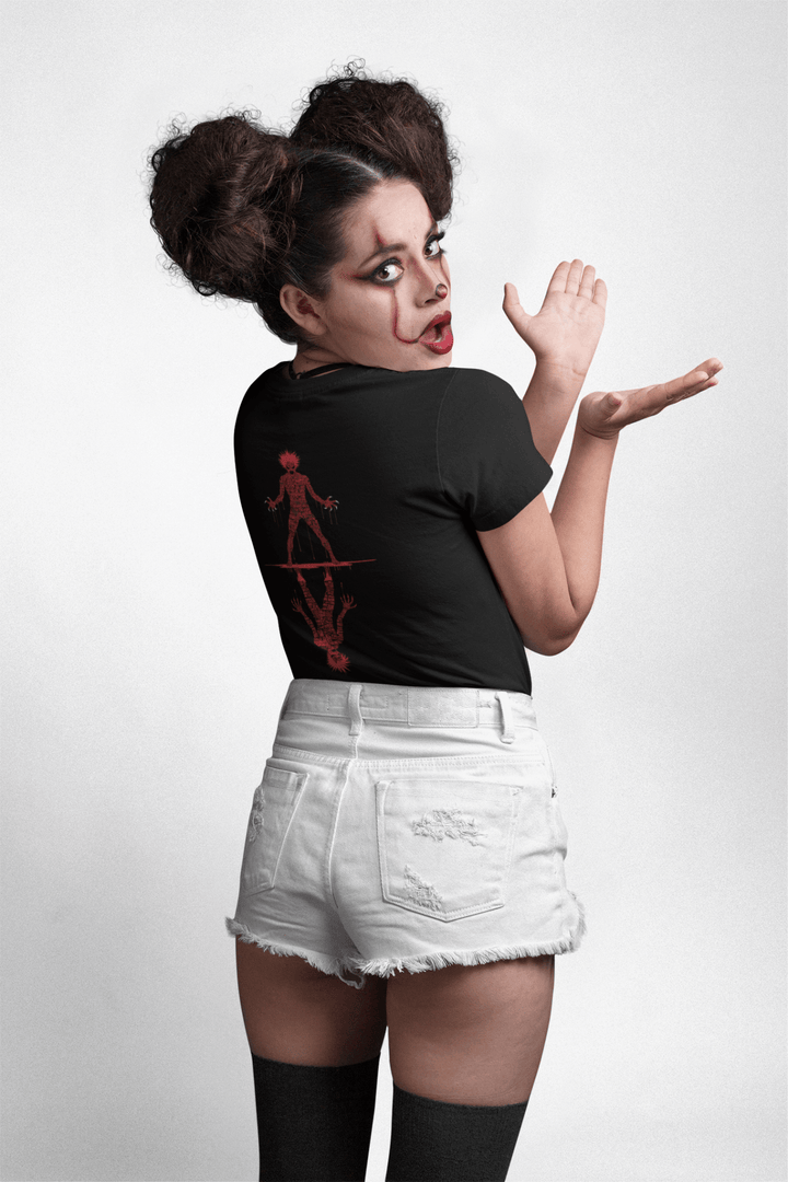 REFLECTED HORROR Classic Crew – Unisex Horror Typography Mirror Tee - Entitee