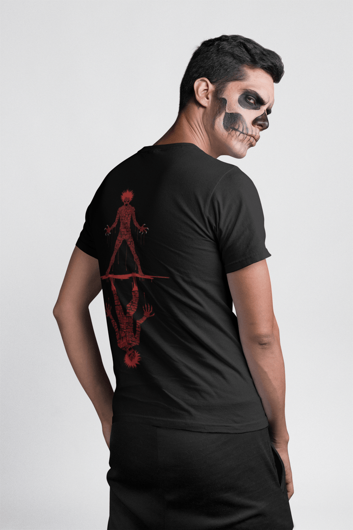 REFLECTED HORROR Classic Crew – Unisex Horror Typography Mirror Tee - Entitee