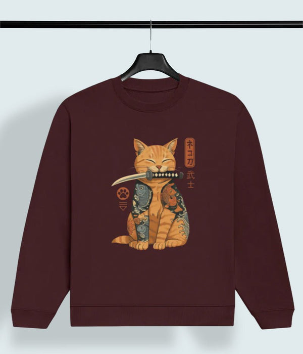 Samurai Ink Cat – Premium Women's Sweatshirt - Entitee
