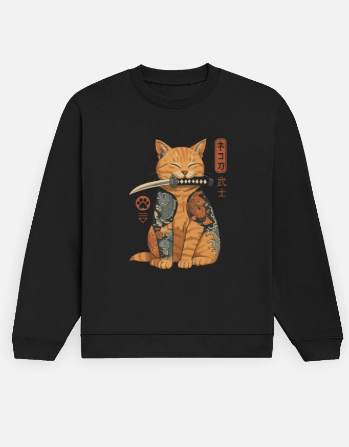 Samurai Ink Cat – Premium Women's Sweatshirt - Entitee