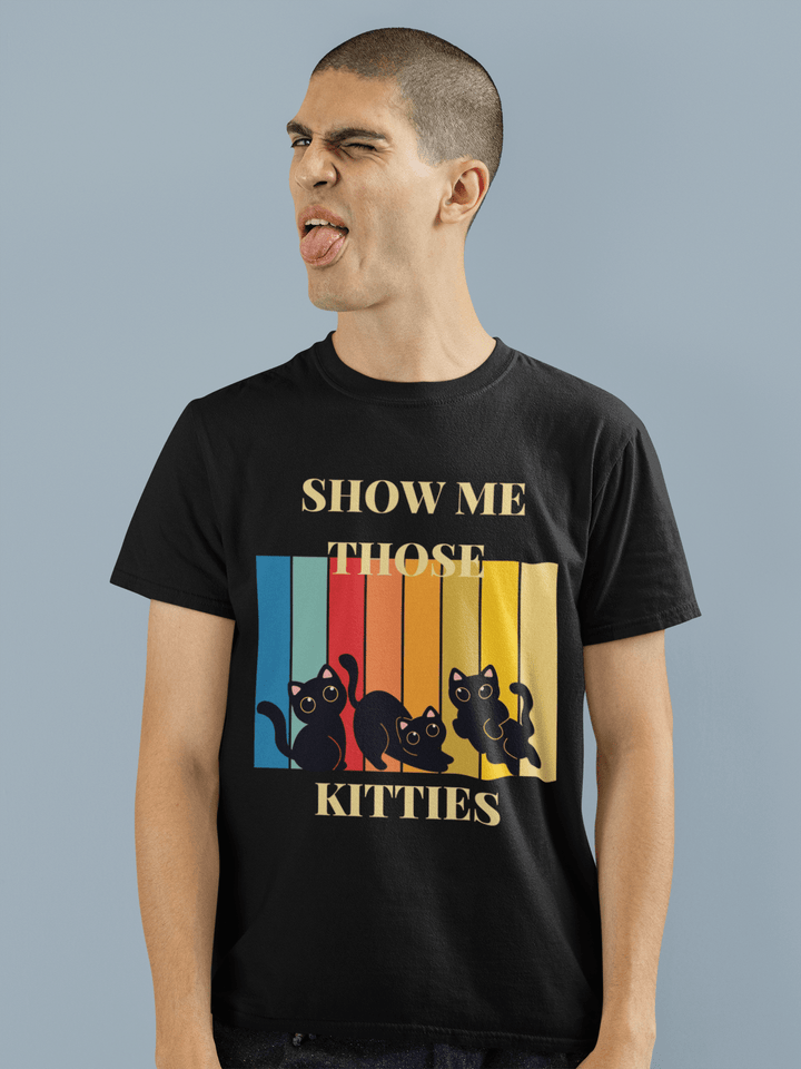 Show Me Those Kitties Classic Crew – Unisex Retro Cat Lover Tee - Entitee