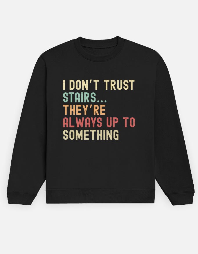 Stairway Suspicions – Playful Women's Sweatshirt - Entitee