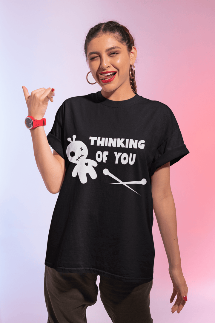 Thinking of You – Cute Voodoo Doll Humor Tee - Entitee
